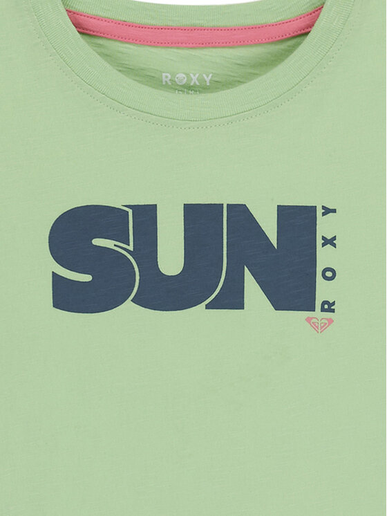 Roxy Roxy T-shirt Orchid Art ERGZT04142 Zelena Regular Fit