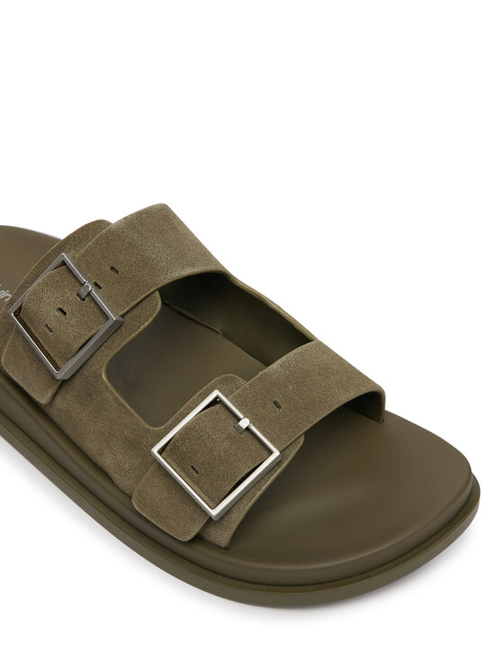 Calvin Klein Calvin Klein Natikače City Sandal Buckle Suede HW0HW03130 Zelena