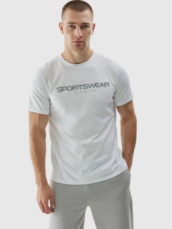4F 4F T-Shirt 4FWAW24TTSHM1586-10S Biały Standard Fit