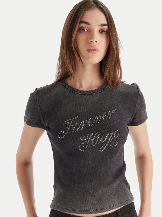 HUGO HUGO T-Shirt Dever 50546936 Schwarz Slim Fit