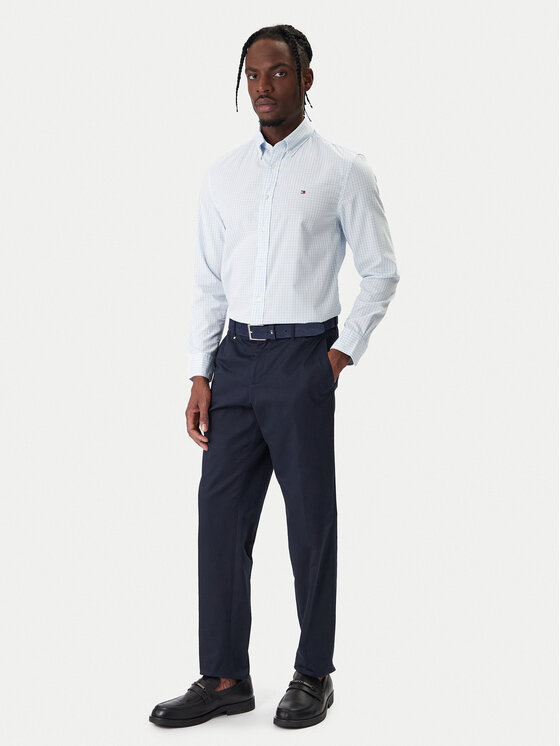 Tommy Hilfiger Tommy Hilfiger Cămașă Gingham MW0MW41713 Albastru celest Regular Fit