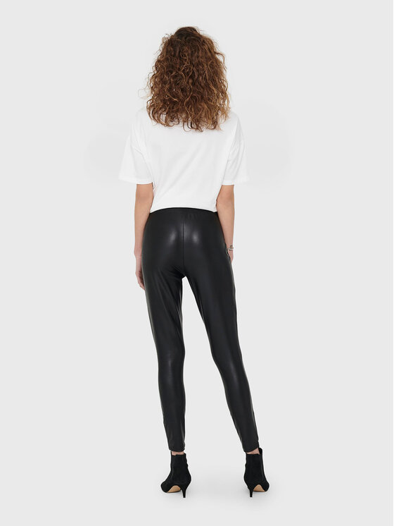 ONLY ONLY Legginsy Cool Coated 15187844 Czarny Extra Slim Fit