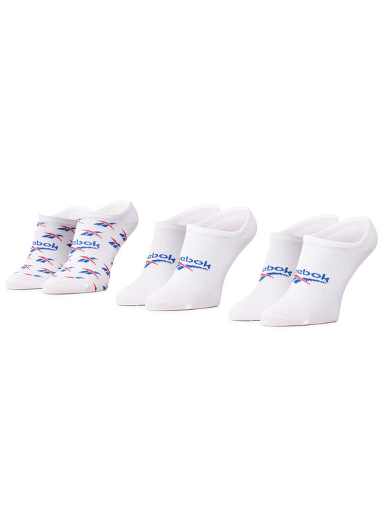 Reebok Set di 3 paia di pedulini unisex Cl Fo Invisible Sock 3P GG6680 Bianco, taglia : 43_45