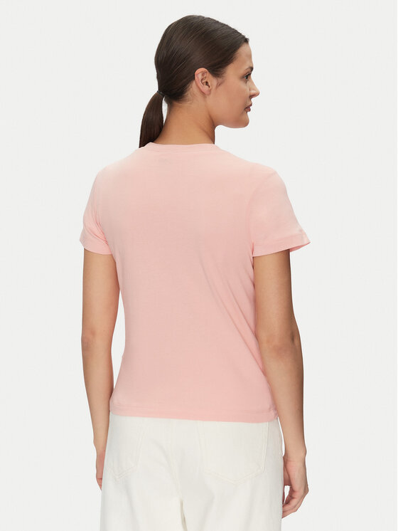 Guess Guess Marškinėliai V5GI02 K9RM1 Rožinė Slim Fit