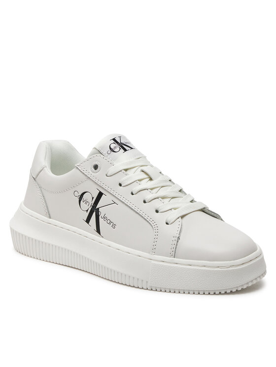 Calvin Klein Jeans Calvin Klein Jeans Sneakersy Chunky Cupsole Laceup Mon Lth Wn YW0YW00823 Bílá