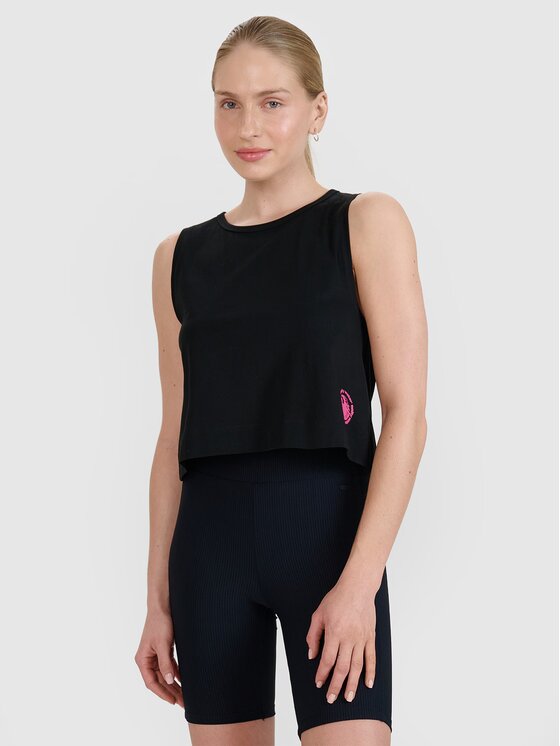 4F 4F Top 4FWSS25TSLEF118-20S Czarny Regular Fit