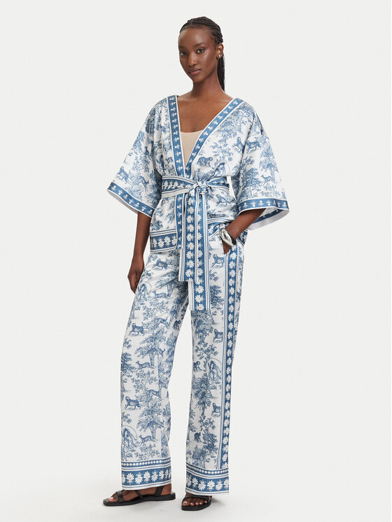 Fracomina Fracomina Spodnie palazzo FS26SV3015W459K5 Niebieski jasny Flare Fit
