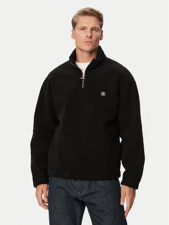 HUGO HUGO Felpa di pile Derylong 50567951 Nero Relaxed Fit
