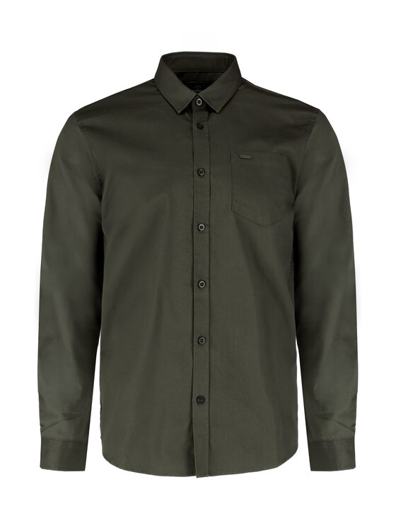 Volcano Volcano Koszula K-OLIN Zielony Regular Fit