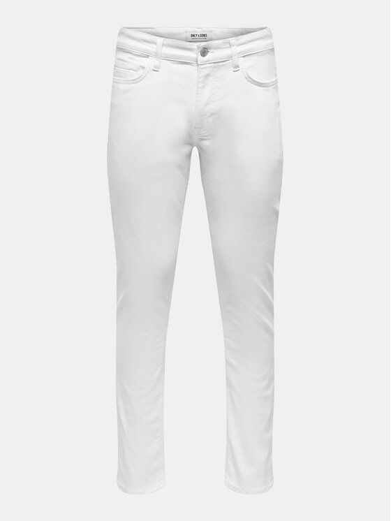 Only & Sons Only & Sons Traperice Loom 22026529 Bijela Slim Fit