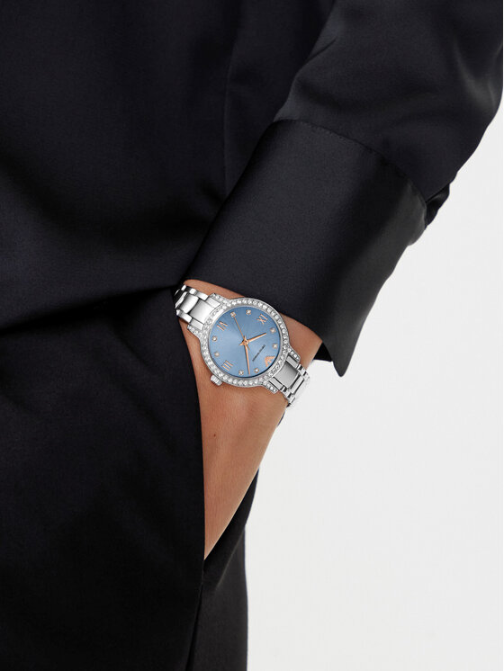 Emporio Armani Emporio Armani Ročna ura Cleo AR11585 Srebrna