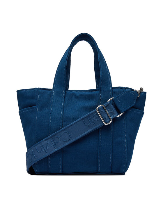 Calvin Klein Calvin Klein Torbica Webbing Strap Canvas Small Tote LV04F3384G Plava