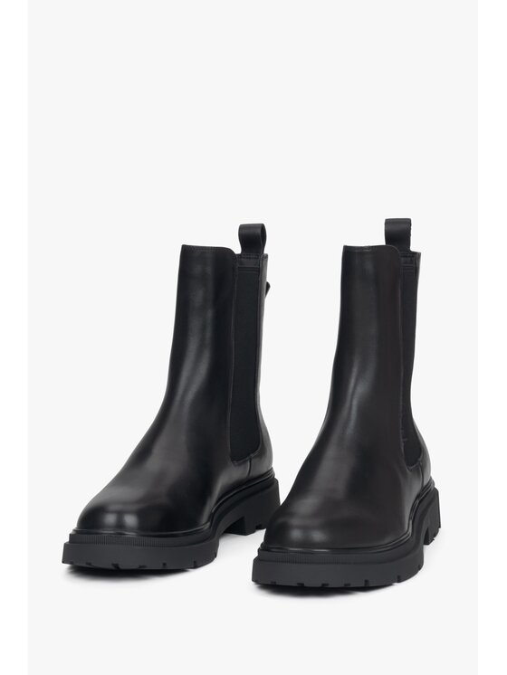 Estro Estro Μποτάκια με λάστιχο ER00116137 Μαύρο