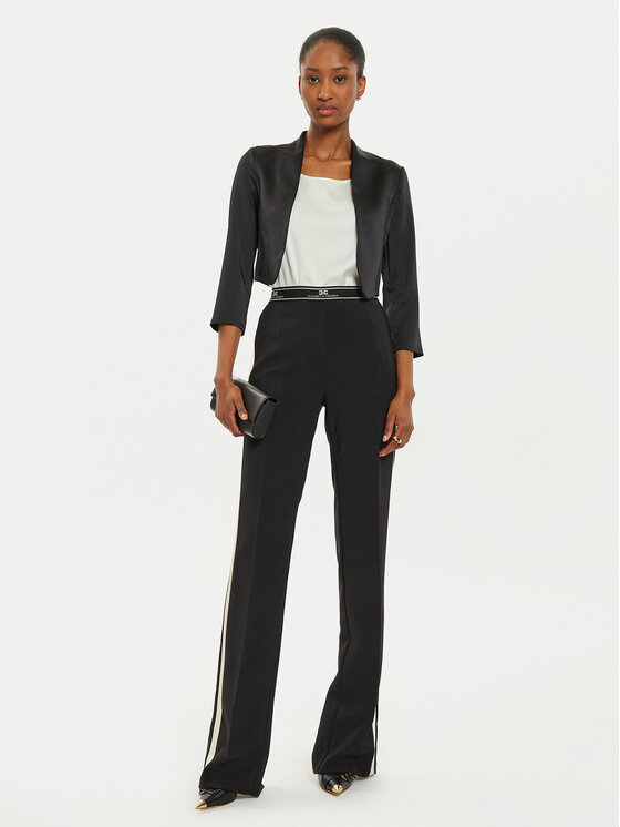 Elisabetta Franchi Elisabetta Franchi Kalhoty z materiálu PA-010-47E2 Černá Regular Fit