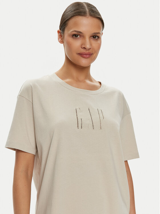 Gap Gap Tričko 627139-03 Écru Loose Fit
