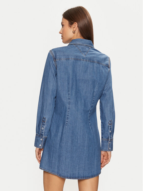 Tommy Jeans Tommy Jeans Džínsové šaty Western DW0DW19853 Modrá Regular Fit