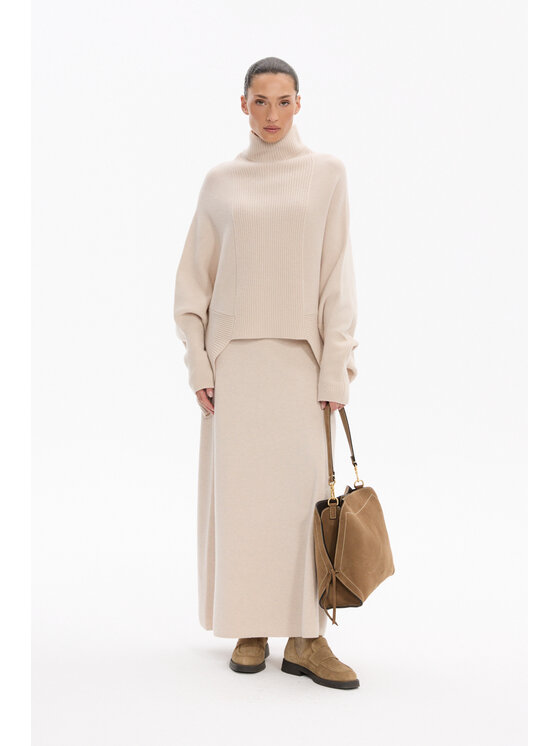 Deni Cler Milano Deni Cler Milano Spódnica maxi T-DC-750D-F5-85-12-1 Beżowy Regular Fit
