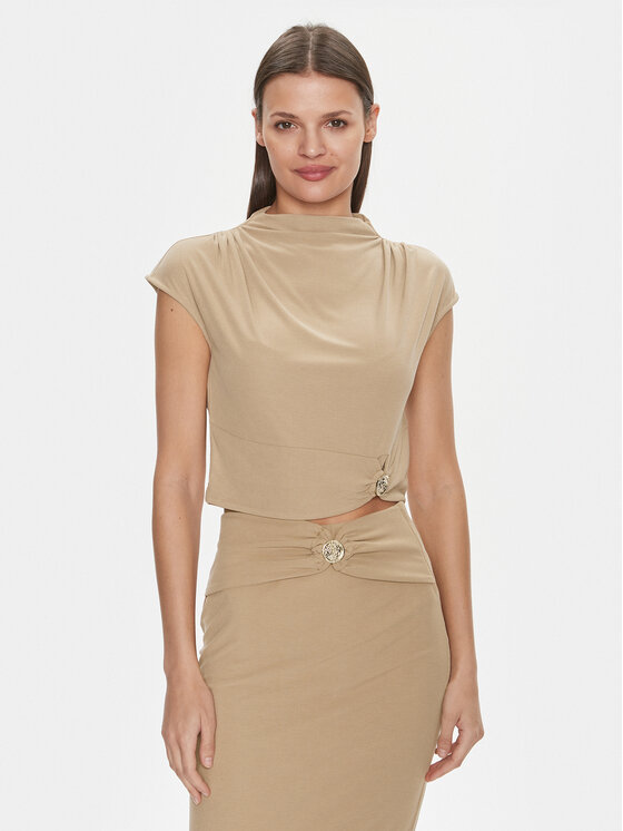 Guess Guess Μπλουζάκι W4RP40 KAQL2 Μπεζ Slim Fit