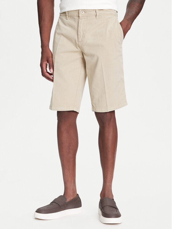 Robe di Kappa Robe di Kappa Шорти з тканини Oris 600BTI0 Бежевий Slim Fit