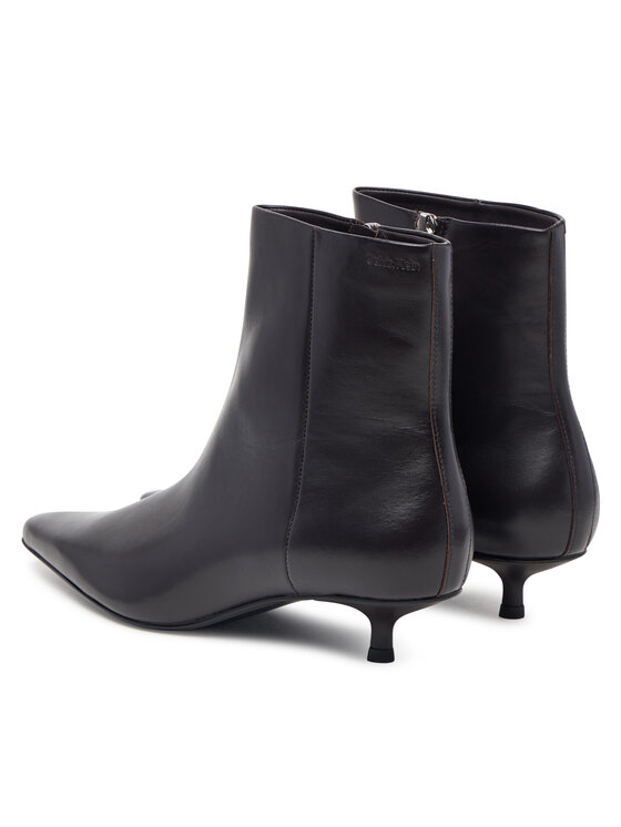 Calvin Klein Calvin Klein Μποτάκια Kitten Heel Ankle Boot Lth HW0HW03165 Σκούρο καφέ