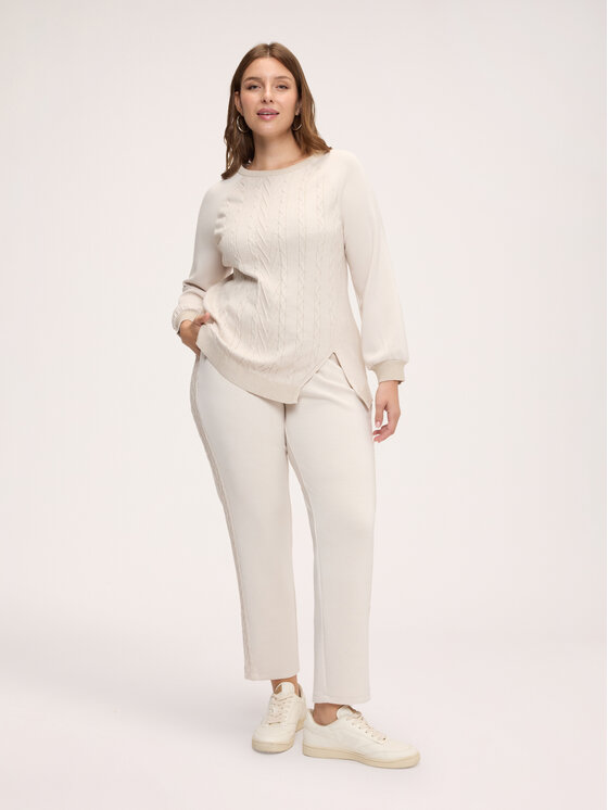 Fiorella Rubino Fiorella Rubino Spodnie materiałowe P886L002548N002 Biały Regular Fit