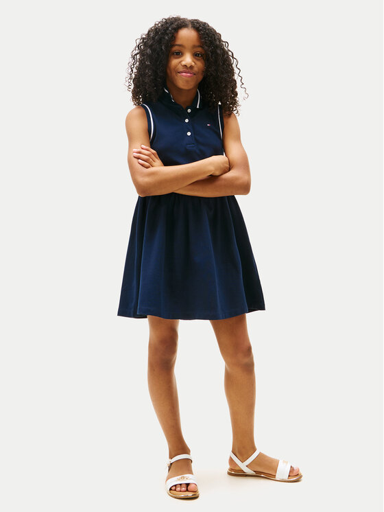 Tommy Hilfiger Tommy Hilfiger Rochie de zi KG0KG08486 Bleumarin Regular Fit