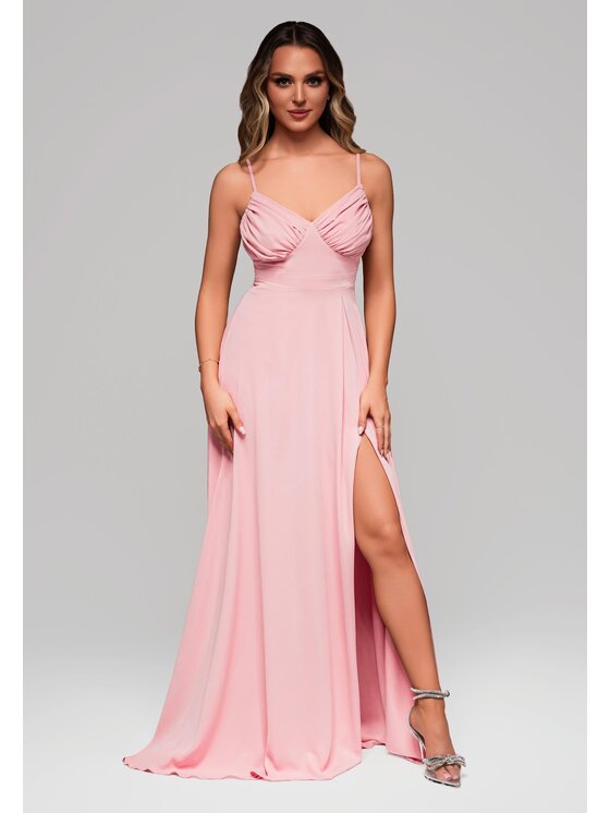 Ombre Ombre Sukienka wieczorowa LA-OM-DLR118 Różowy Regular Fit