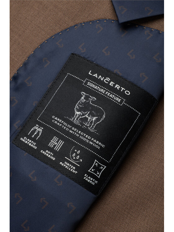 Lancerto Lancerto Garnitur Pontevedra GA073126000013 Brązowy Slim Fit