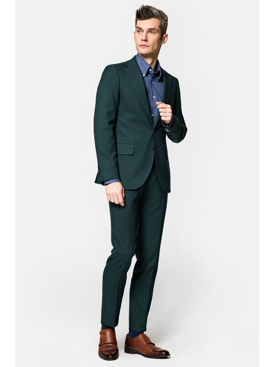 Lancerto Lancerto Garnitur Bristol GA073222000006 Zielony Slim Fit