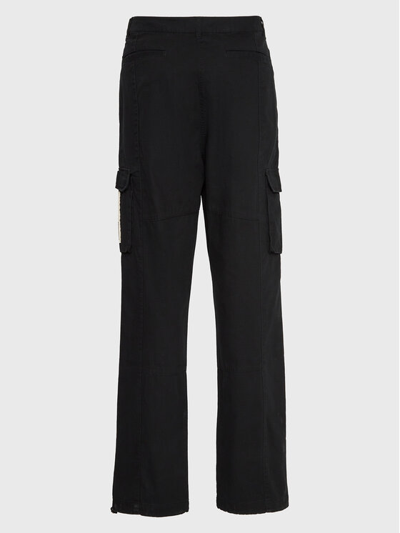 Karl Kani Karl Kani Hlače Rubber Signature 6002507 Crna Relaxed Fit