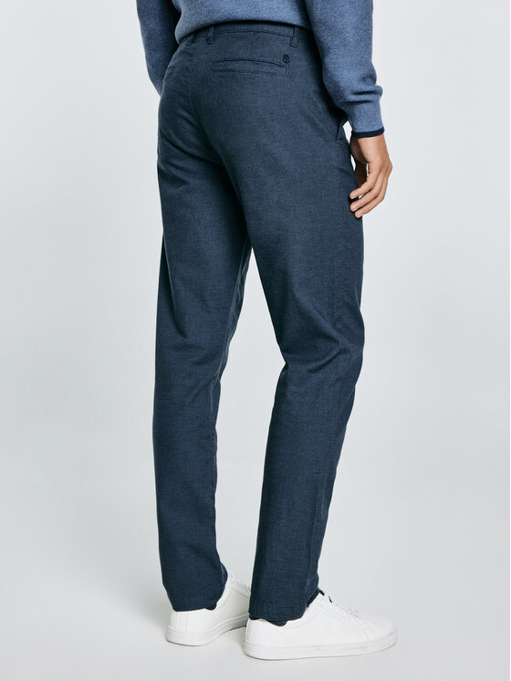 BIG STAR BIG STAR Chinosy ERHATI Granatowy Slim Fit