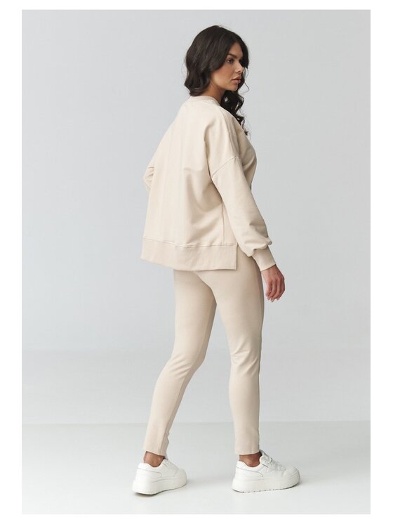 Makadamia Makadamia Dres M917 Beżowy Loose Fit