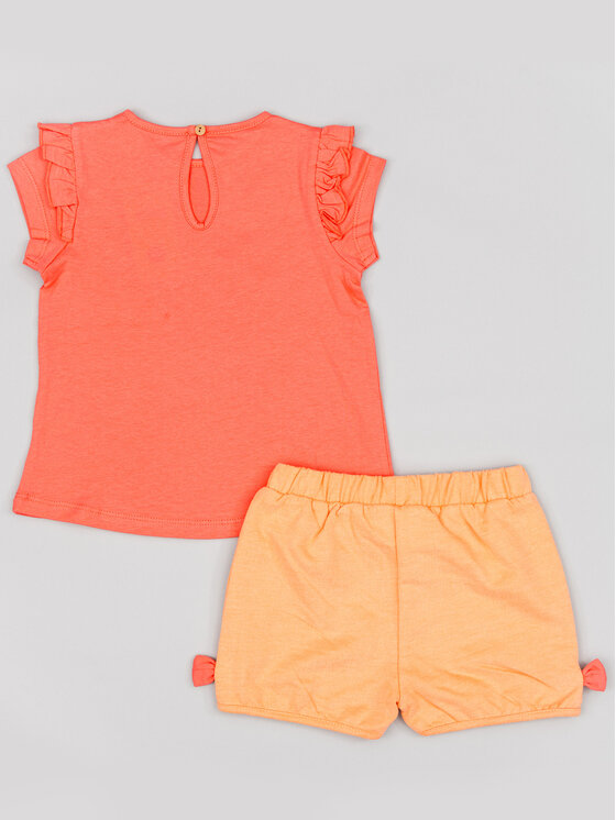 Zippy Zippy Sada T-shirt a šortky ZBGAP0602 23005 Oranžová Regular Fit