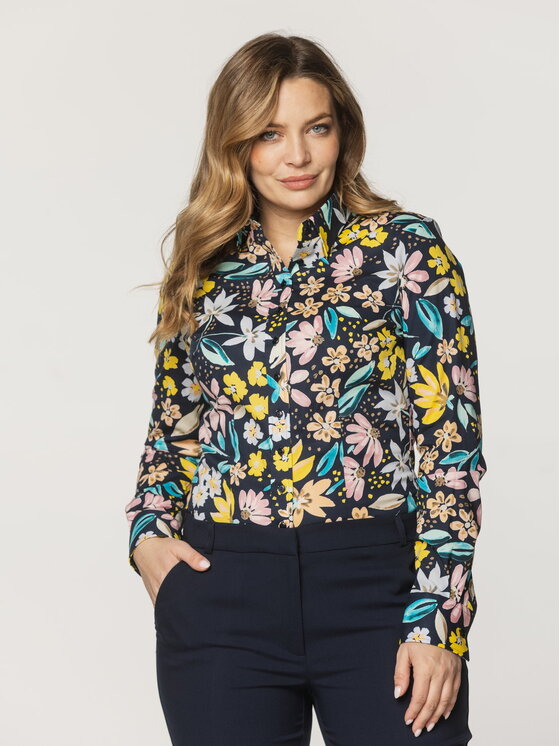 Willsoor Willsoor Koszula 61446 Granatowy Slim Fit