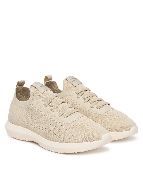 Tommy Hilfiger Tommy Hilfiger Sneakersy Th Knit Extralight Runner FW0FW09112 Beżowy