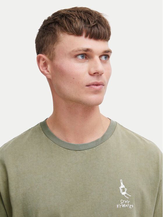Solid Solid T-shirt Ismail 21108240 Verde Regular Fit