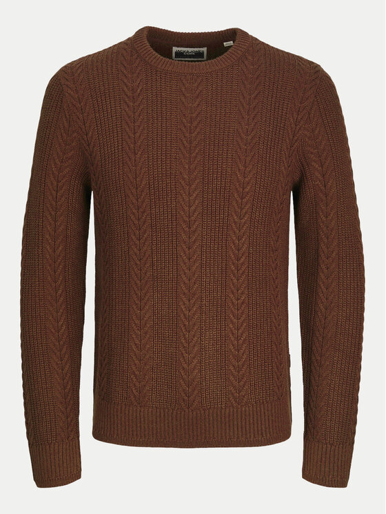 Jack & Jones Jack & Jones Sweter 12261436 Brązowy Regular Fit