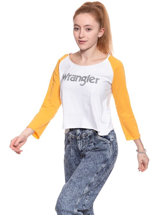 Wrangler Wrangler Blusa RAGLAN CROP LS TEE Giallo Regular Fit