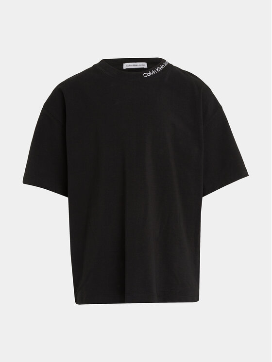 Calvin Klein Jeans Calvin Klein Jeans Marškinėliai Intrasia IB0IB02032 Juoda Relaxed Fit