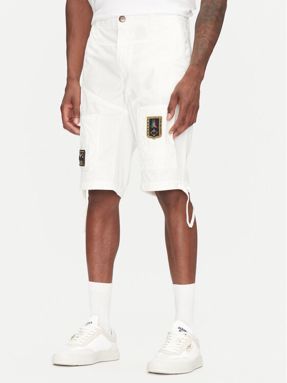Aeronautica Militare Aeronautica Militare Pantaloncini di tessuto 251BE041CT1122 Bianco Regular Fit