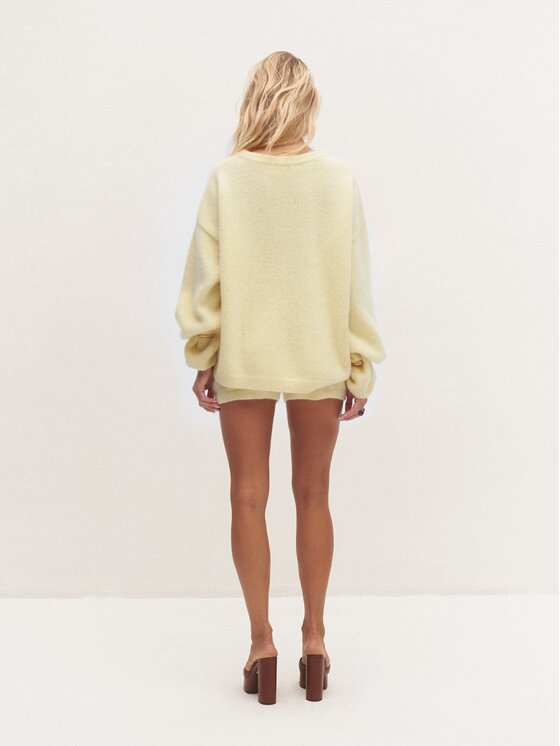 Le Collet Le Collet Sweter DIANA Żółty jasny Oversize