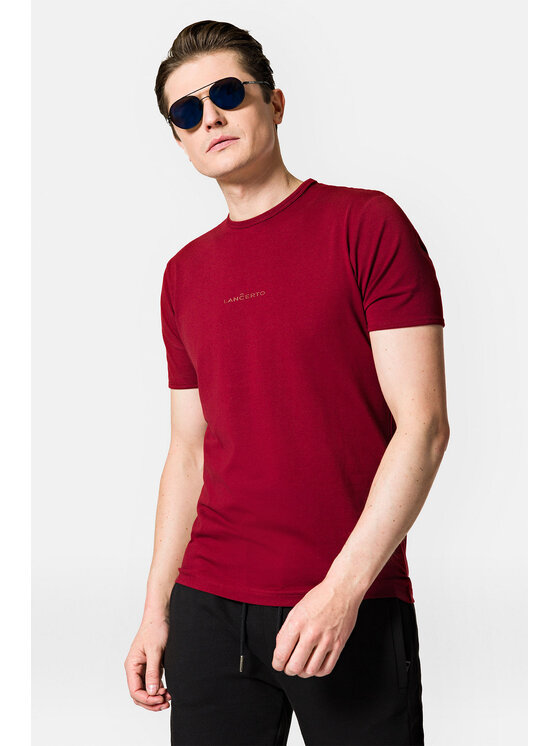 Lancerto Lancerto T-Shirt Steph TS073123000008 Bordowy Regular Fit