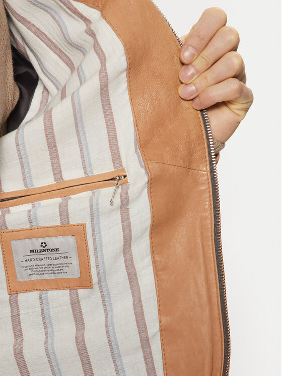 Milestone Milestone Шкіряна куртка Winston 511099 60600 Коричневий Regular Fit