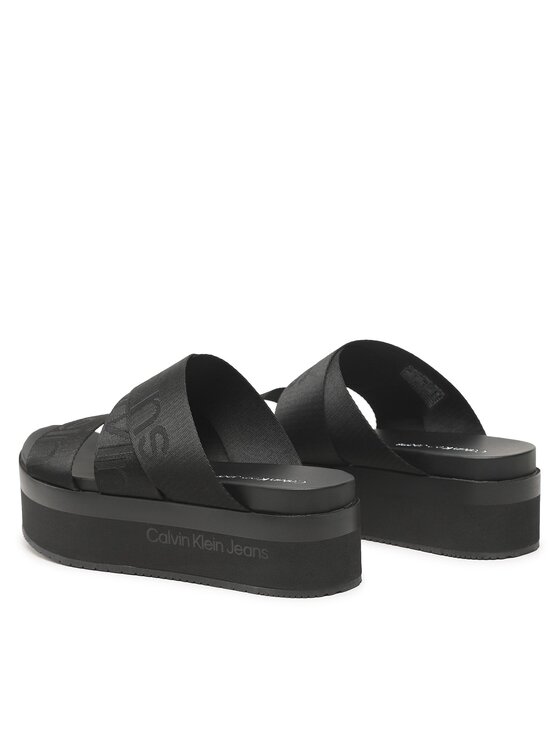 Calvin Klein Jeans Calvin Klein Jeans Natikače Flatform Sandal Webbing YW0YW00966 Crna