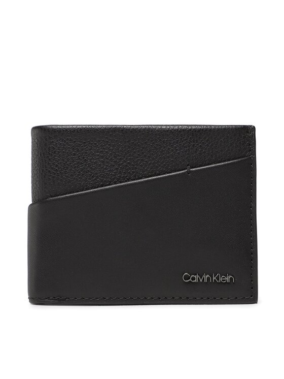Calvin Klein Velika moška denarnica Ck Diagonal Bifold 6Cc W/Bill K50K510595 Črna