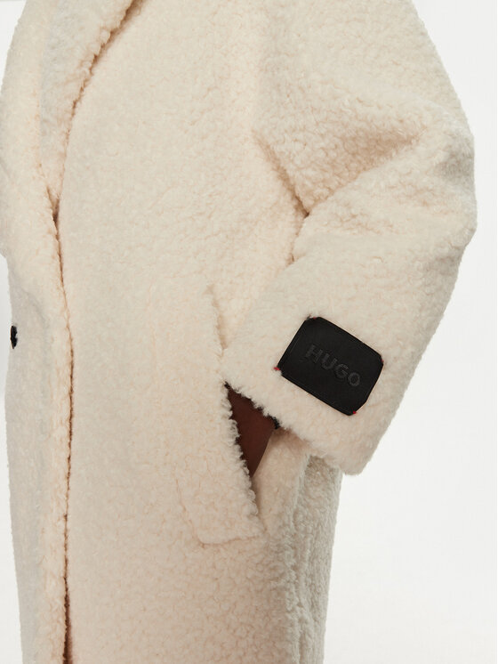 HUGO Hugo Cappotto in shearling Malite-1 50523262 Écru Oversize