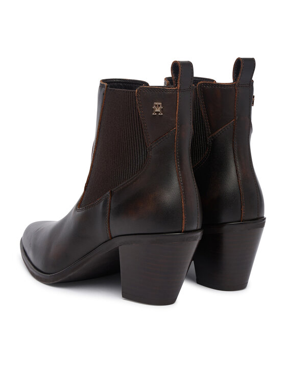 Tommy Hilfiger Tommy Hilfiger Μποτάκια Leather Western Chelsea Boot FW0FW09582 Καφέ