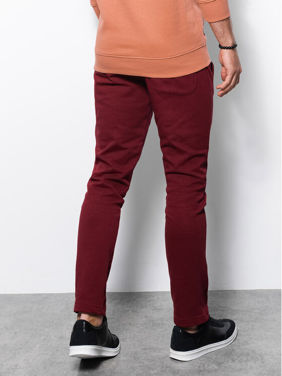 Ombre Ombre Teplákové kalhoty P946 Bordó Regular Fit