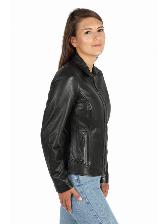 David Ryan David Ryan Kurtka skórzana SOFIA Czarny Regular Fit