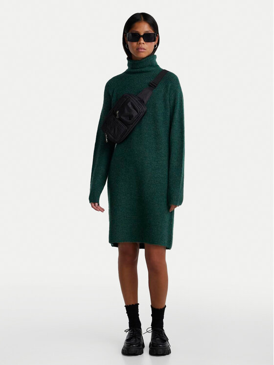 Pieces Pieces Džemper haljina Ellen 17119500 Zelena Regular Fit